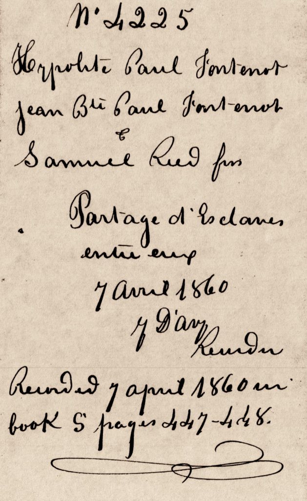 Samuel Reed fils and Fontenot Partition of Slaves(Poullard family) (1)