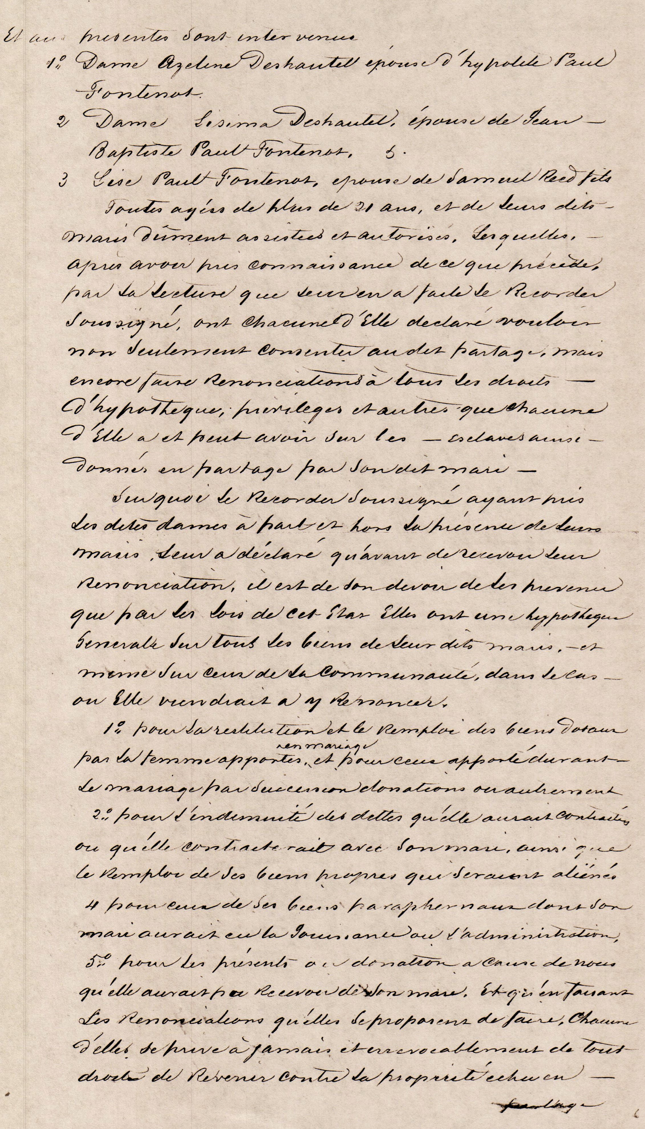 Samuel Reed fils and Fontenot Partition of Slaves(Poullard family) (4)
